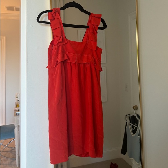 Tibi Red Ruffle Mini Dress - Picture 4 of 6